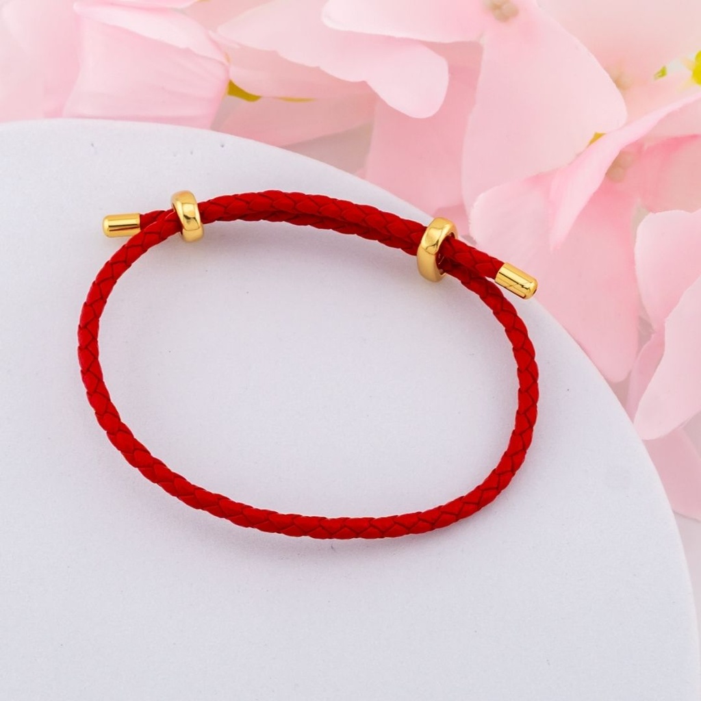 Pulsera de cuero estilo pandora (ROJA)