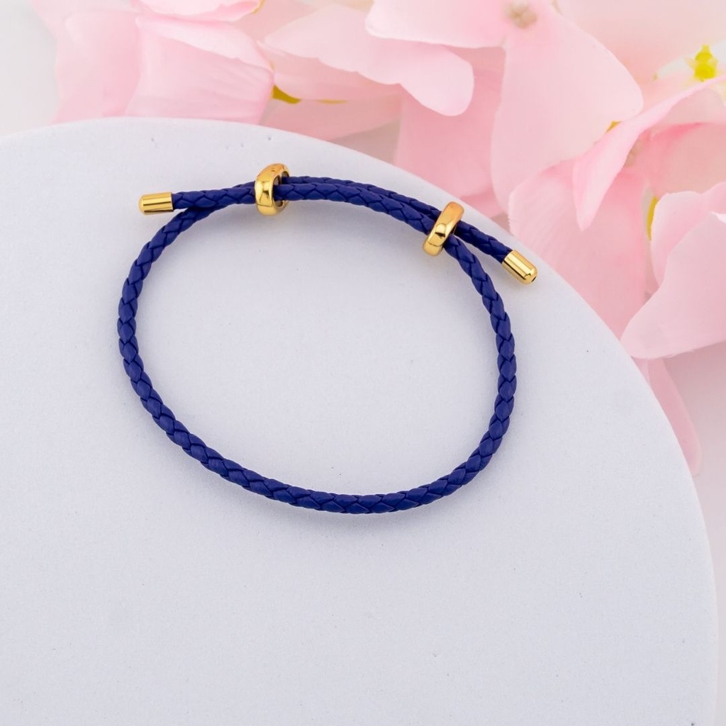 Pulsera de cuero estilo pandora (MORADO OSCURO)