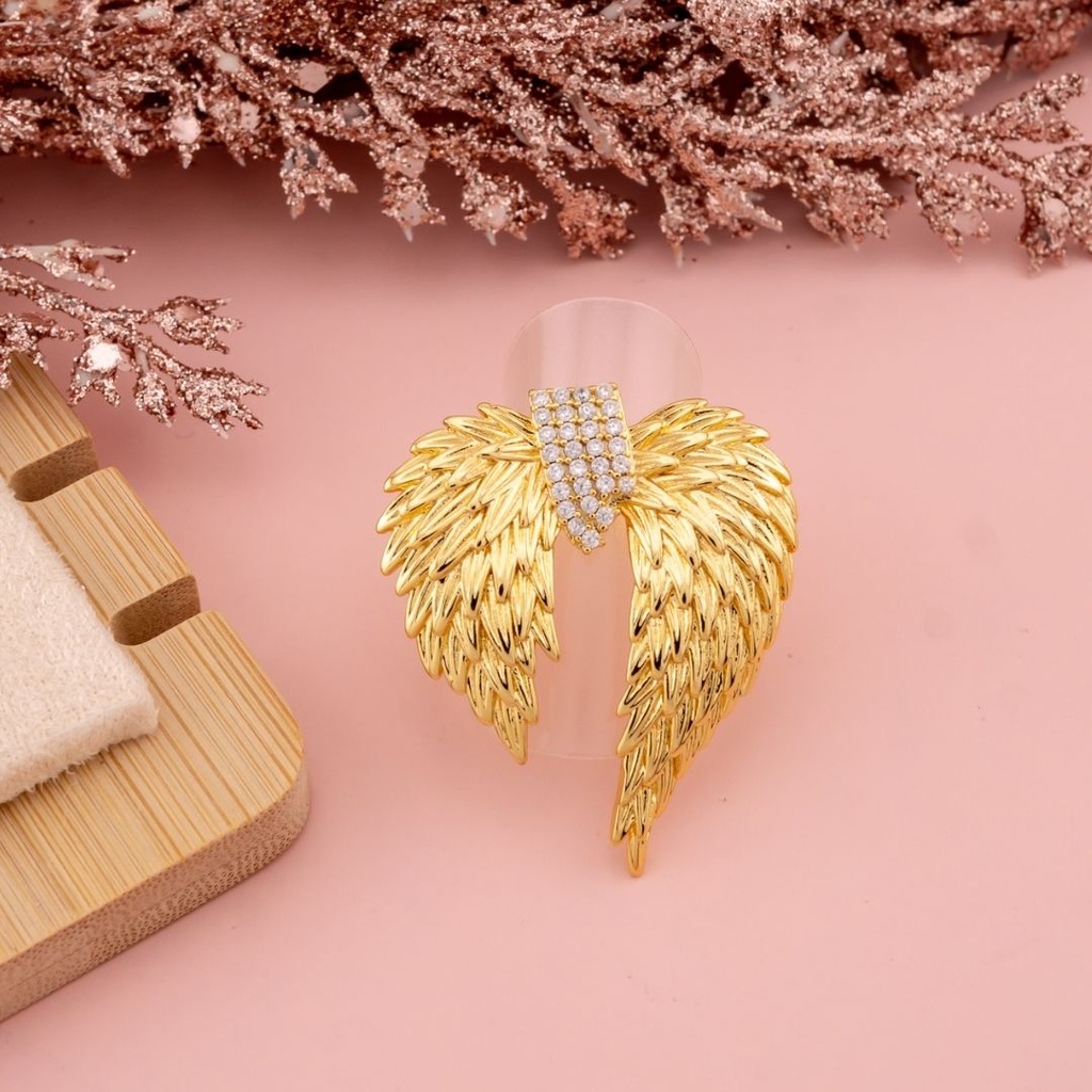 Anillo ajustable de alas baño 18k