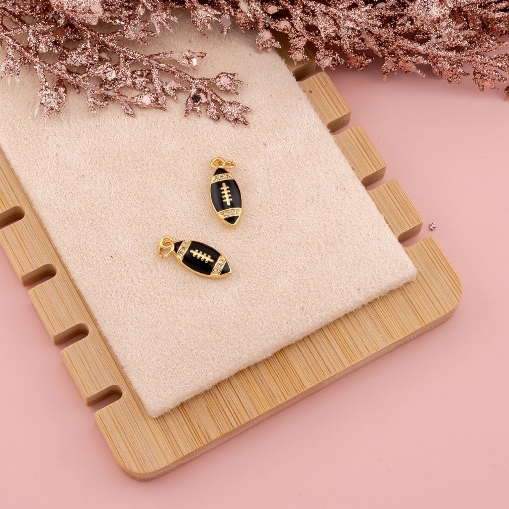 Dije de balon esmaltado con zirconias baño 18k