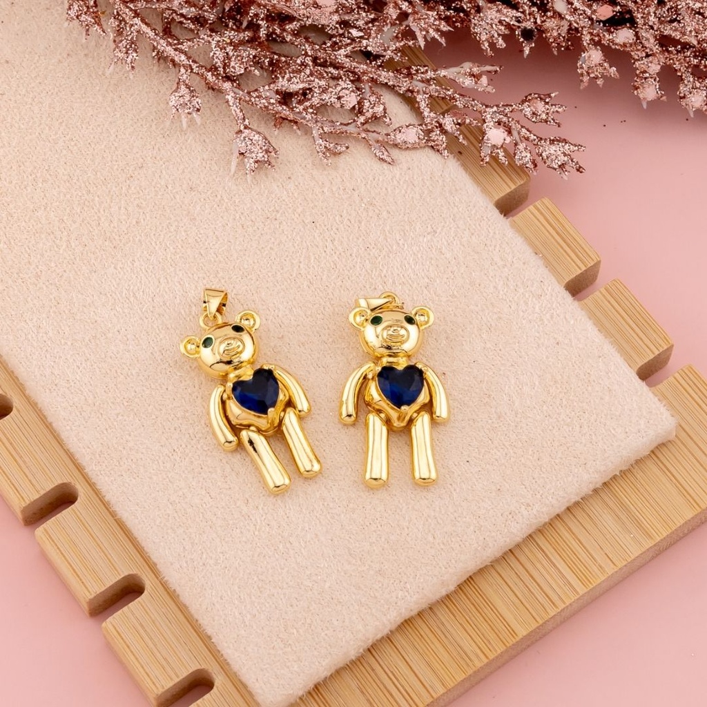 Dije de osito baño 18k negro