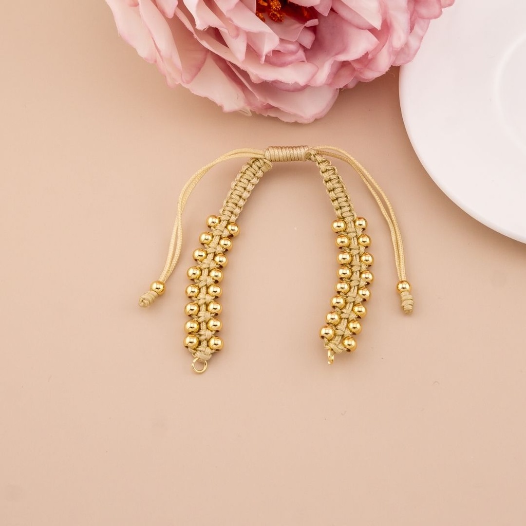 Pulsera de hilo ajustable baño 18k