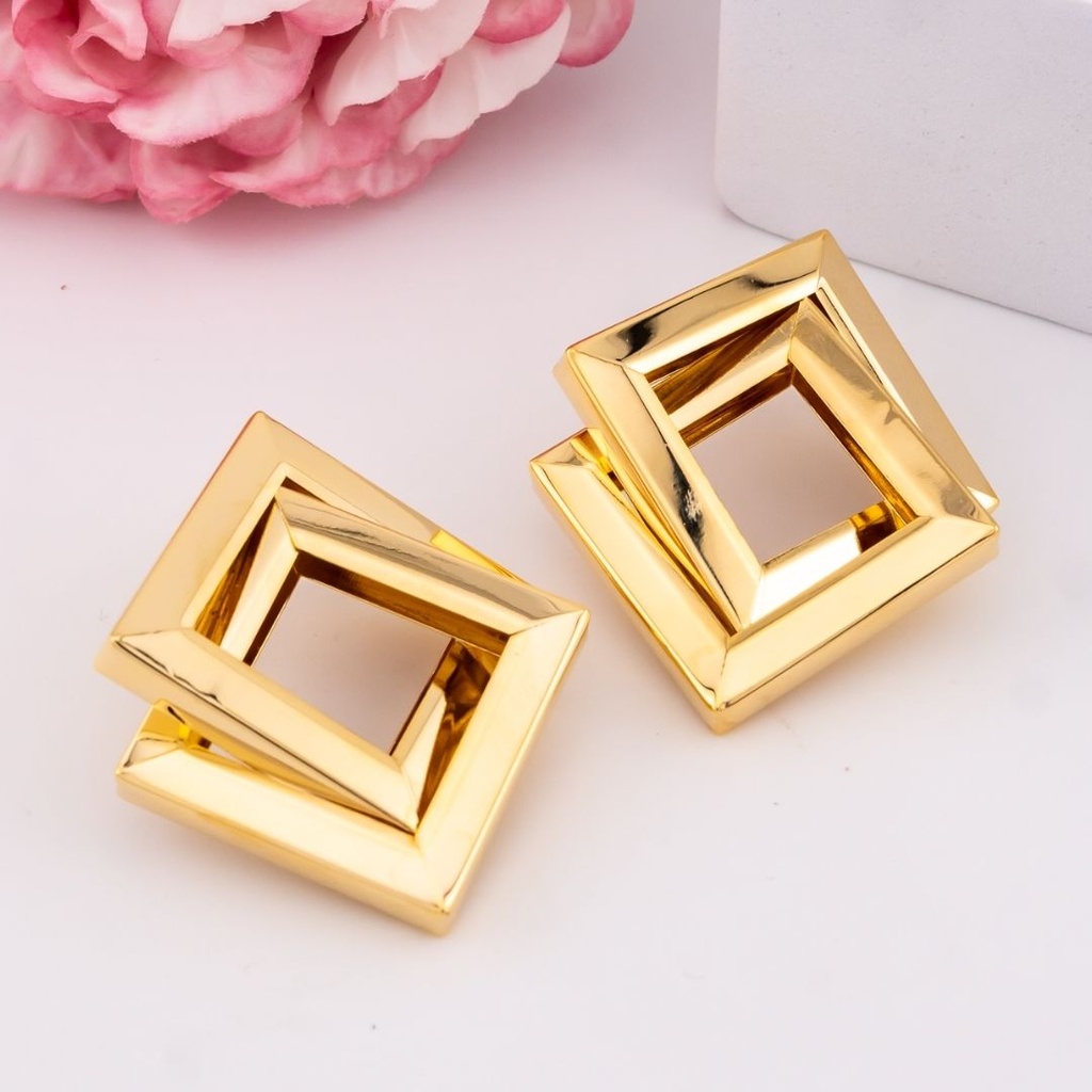 Aretes solidos baño 18k