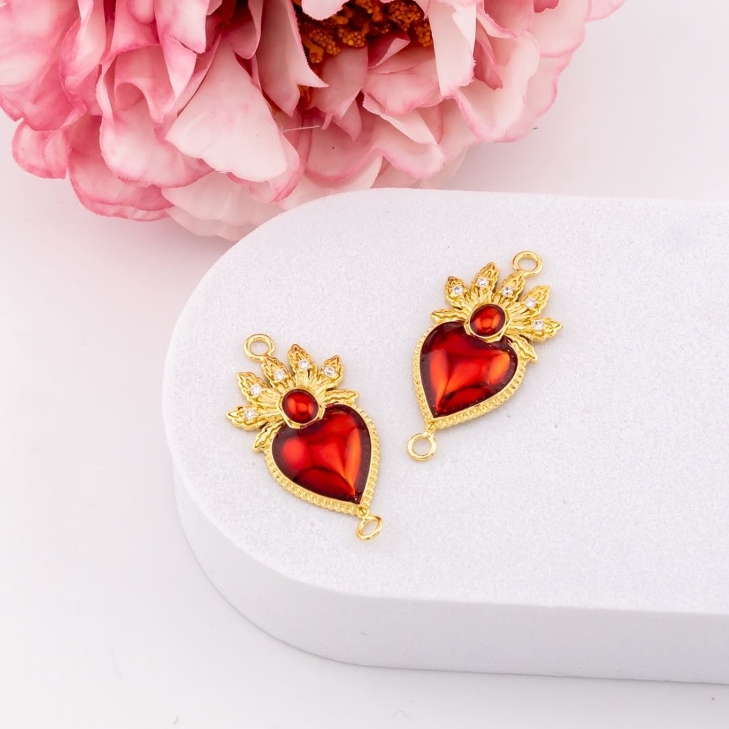 Enlace de corazon baño 18k