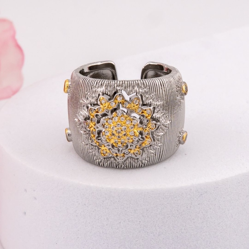 Anillo doble color baño 18k