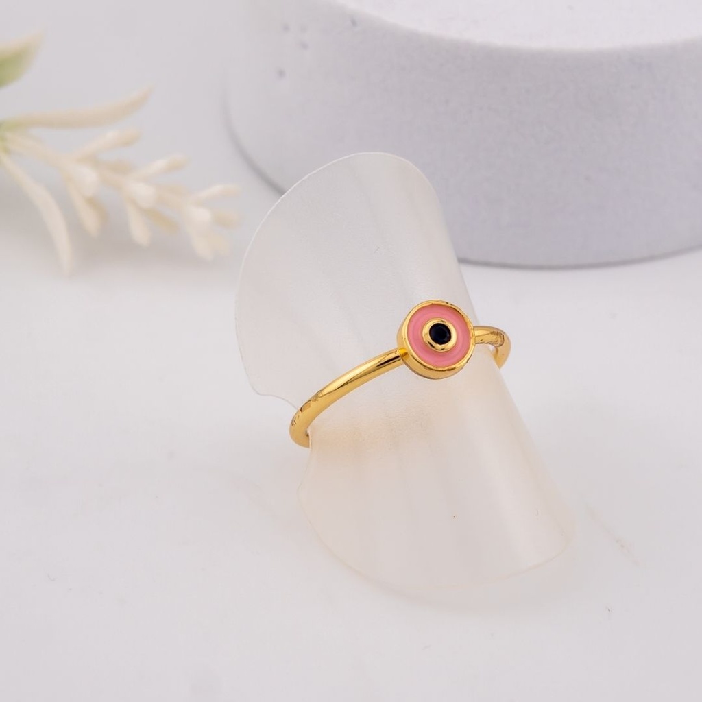 Anillo de ojo turco ajustable baño 18k
