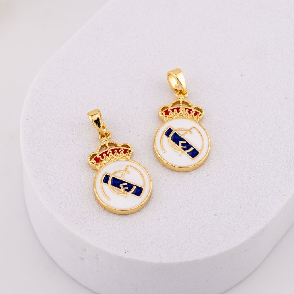 Dije REAL MADRID esmaltado baño 18k