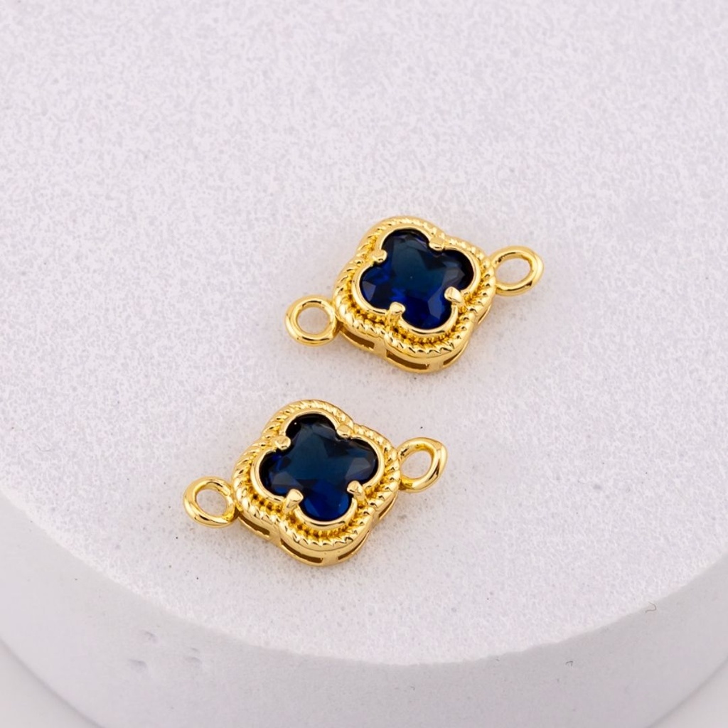 Enlace de trebol baño 18k