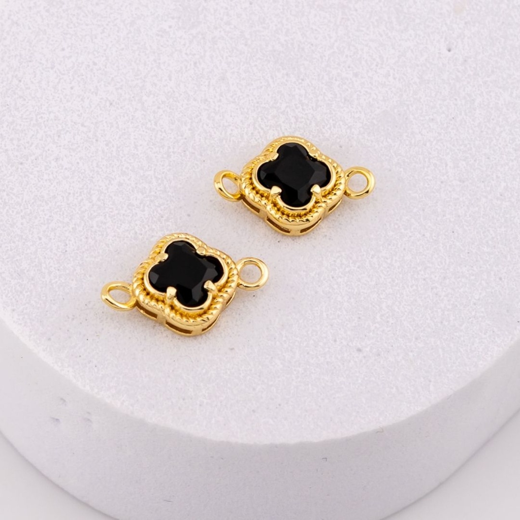 Enlace de trebol baño 18k