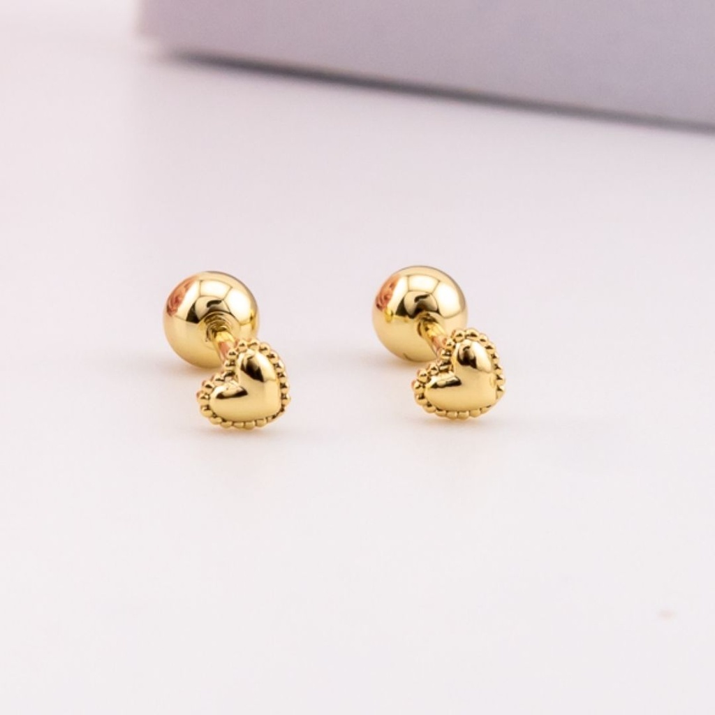 Piercings de corazon baño 18k