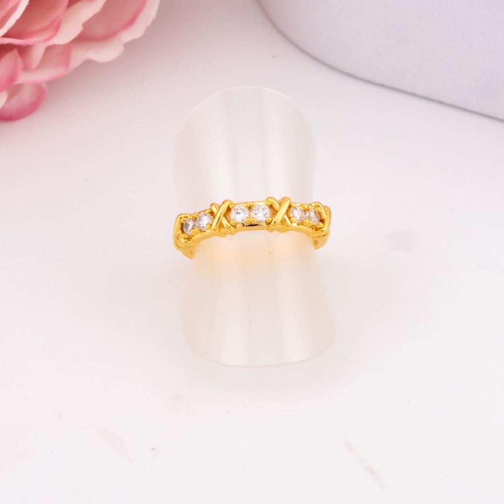 Anillo ajustable con zirconias baño 18k