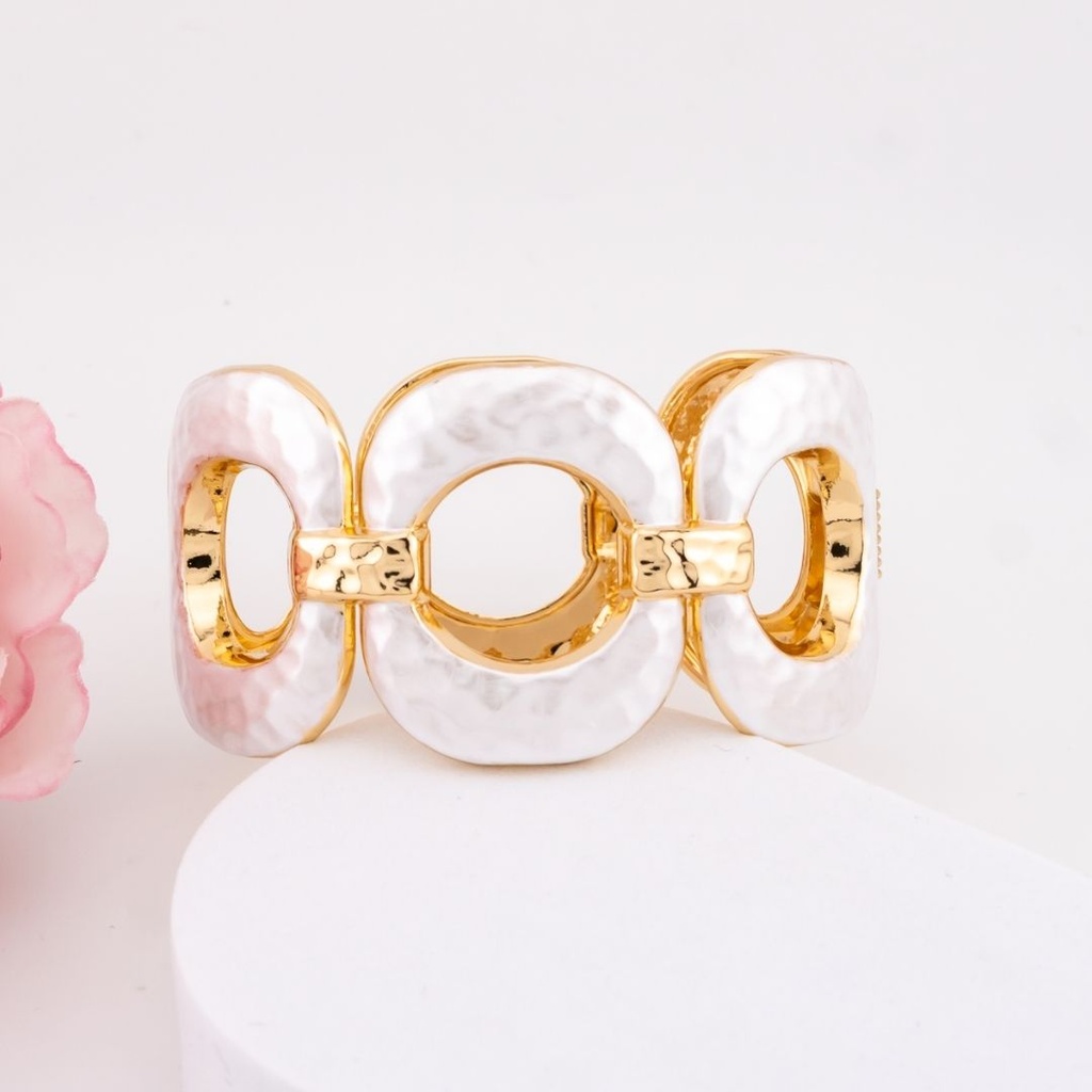 Brazalete chunky doble color baño 18k