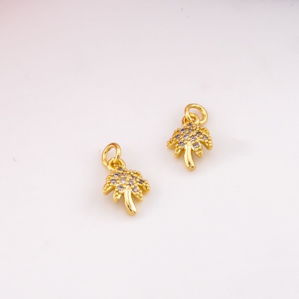 Dije de palmera con zirconias baño 18k