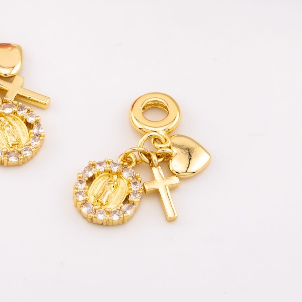 Charm de religioso con zirconias baño 18k