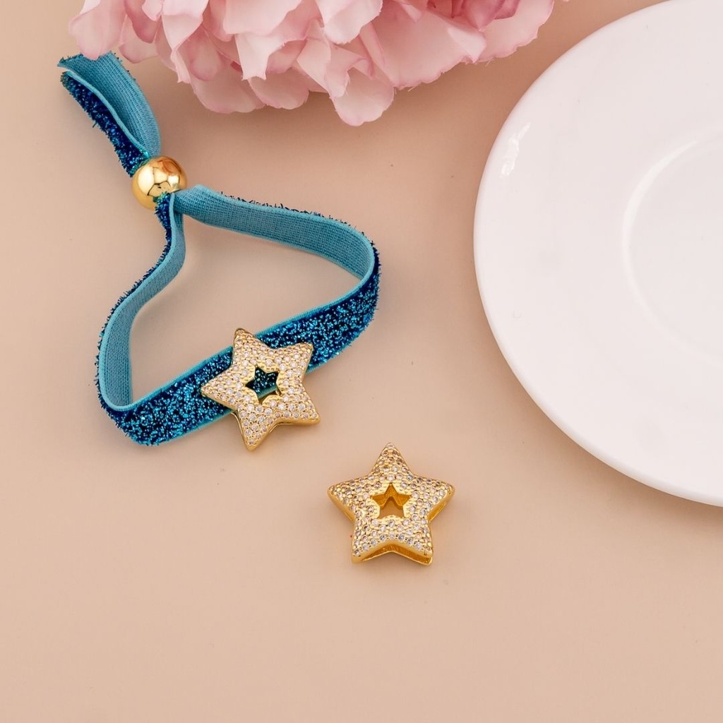 Separador de estrella chunky con micropave baño 18k