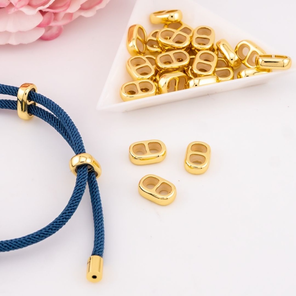 Terminal doble con goma para ajustar baño 18k