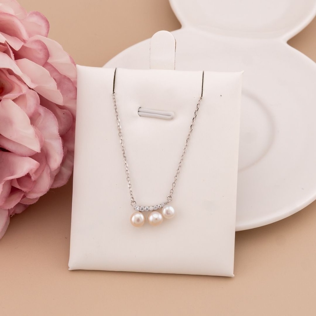 Cadena de perlitas con zirconias plata 925 plat