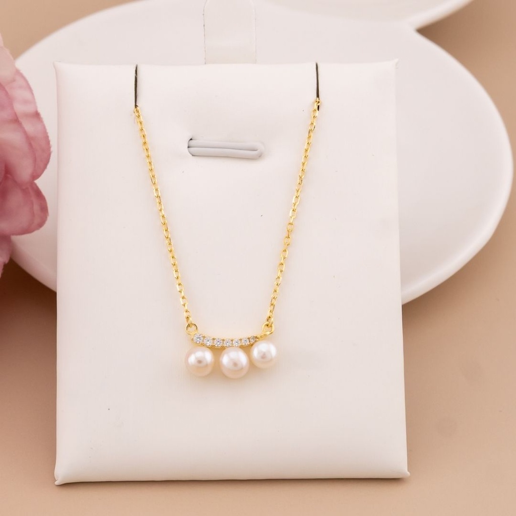 Cadena de perlitas con zirconias plata 925