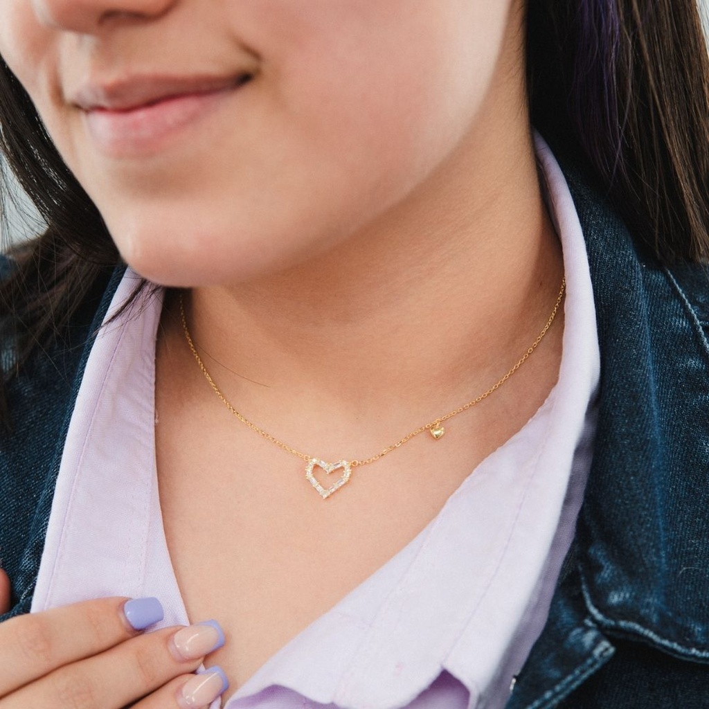 Cadena de corazon con zirconias plata 925 plat