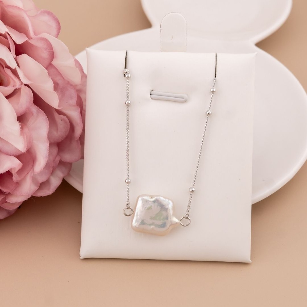 Cadena con perla barroca plata 925