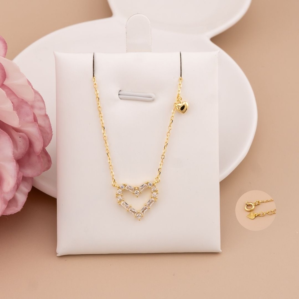 Cadena de corazon con zirconias plata 925