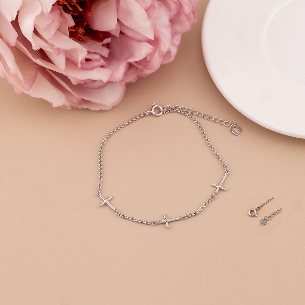 Pulsera de cruces plata 92 plat