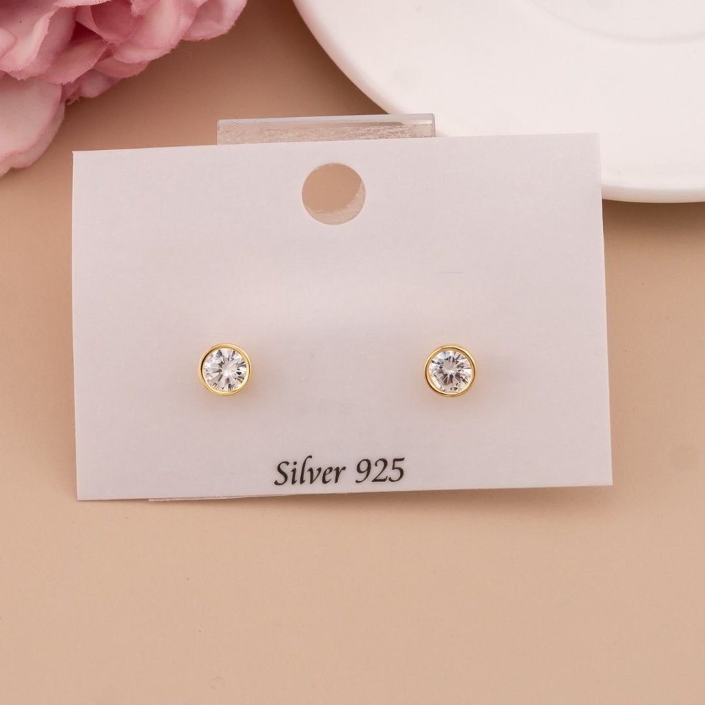 Aretes stud de zirconias plata 925