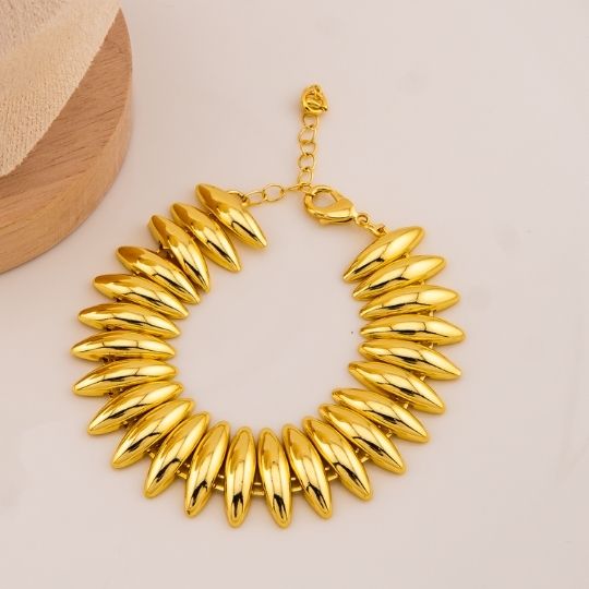 Pulsera chunky solida baño 18k