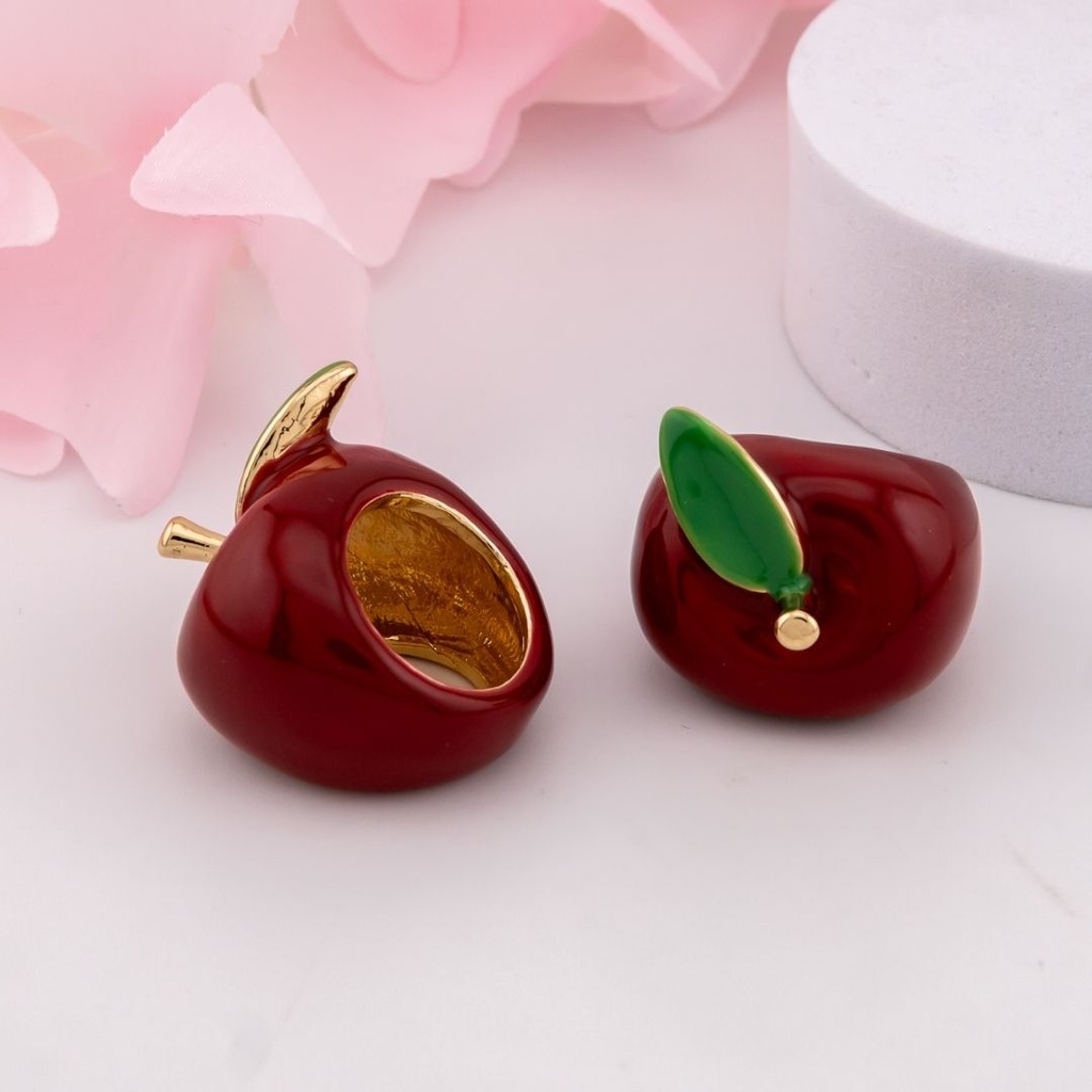 Anillo chunky de manzana baño 18k