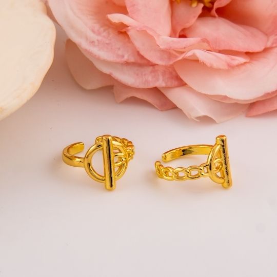 Anillo ajustable de marca baño 18k
