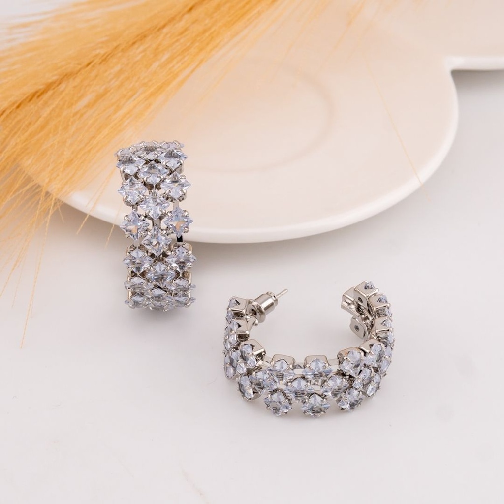 Argollas con zirconias baño 18k