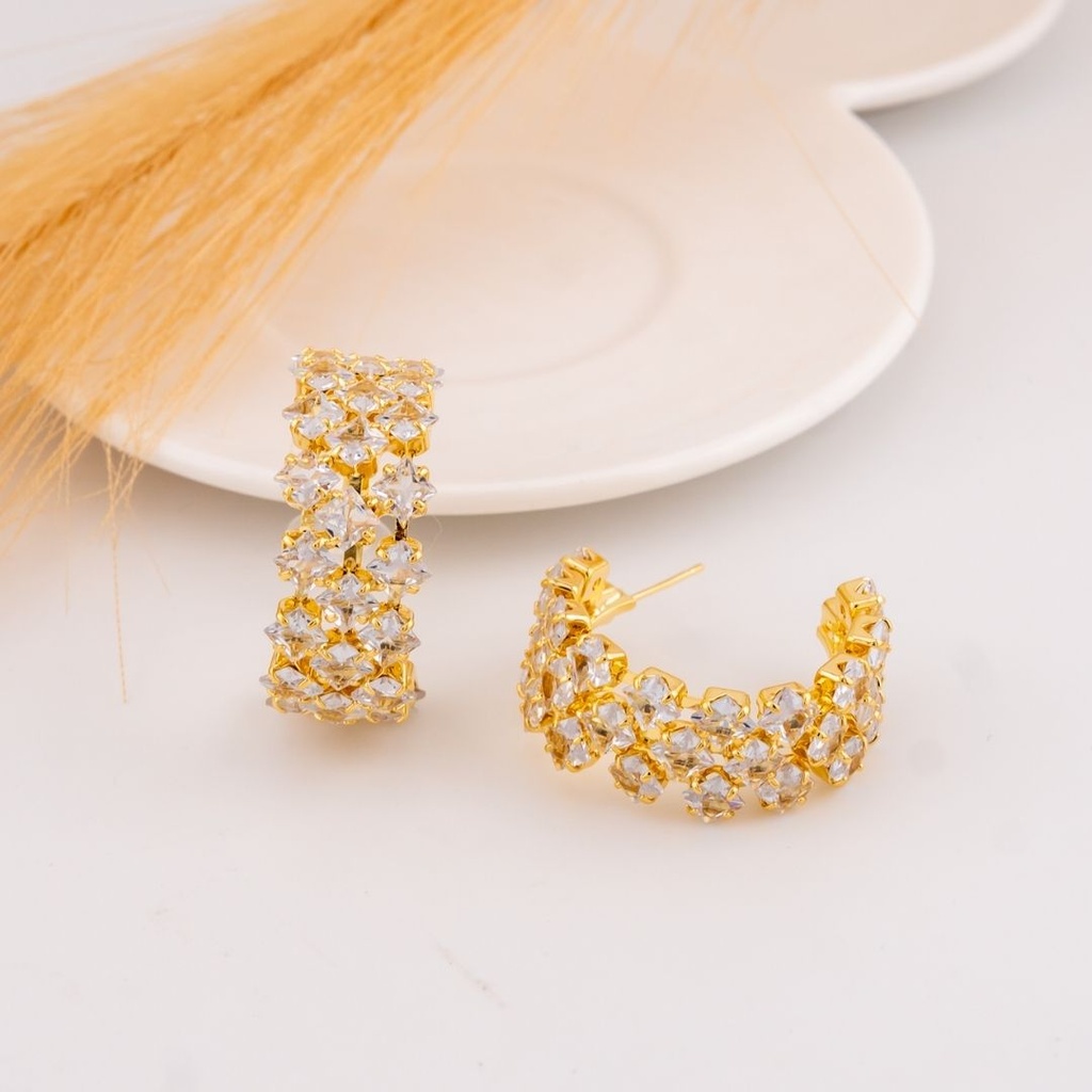 Argollas con zirconias baño 18k