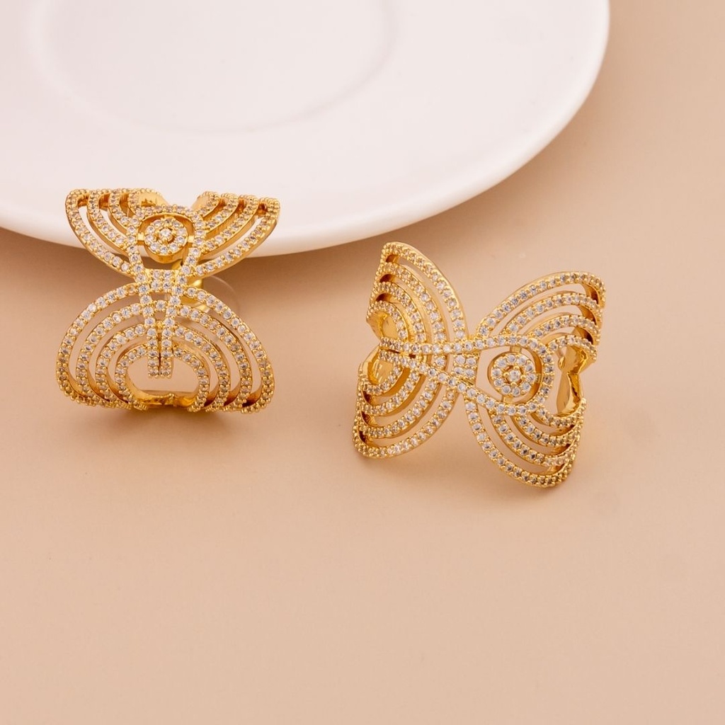 Argollas con zirconias baño 18k