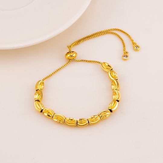 Pulsera ajustable solida baño 18k