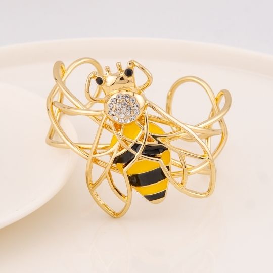 Brazalete chunky de abeja baño 18k