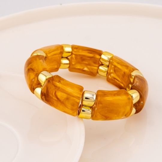 Pulsera elastica acrilica baño 18k