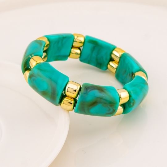 Pulsera elastica acrilica baño 18k