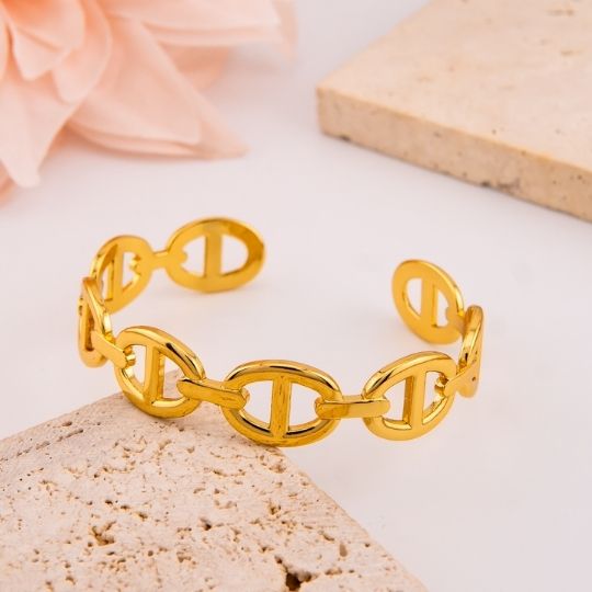 Brazalete de marca en acero inoxidable