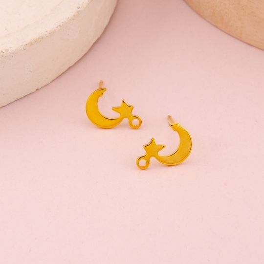 Patente de luna y estrella en acero inoxidable 
