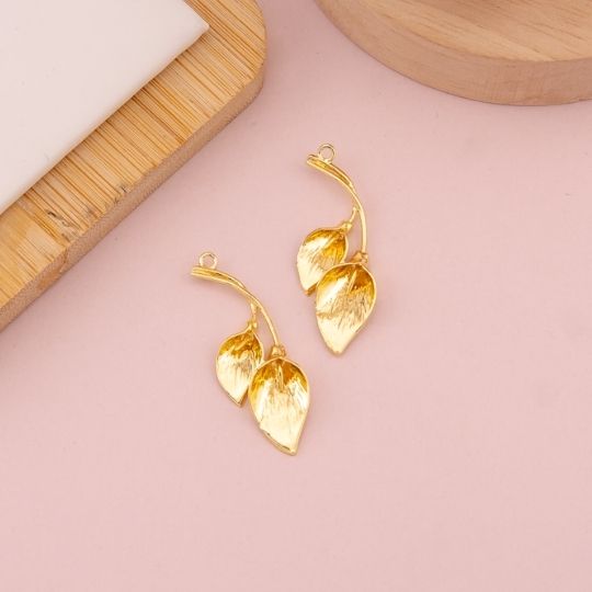 Dije de hoja baño 18k