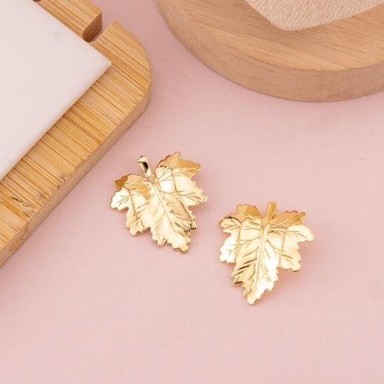 Dije de hoja baño 18k
