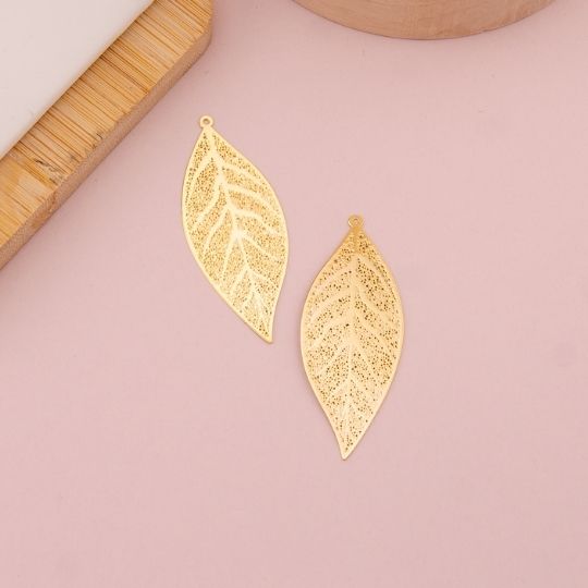 Dije de hoja baño 18k