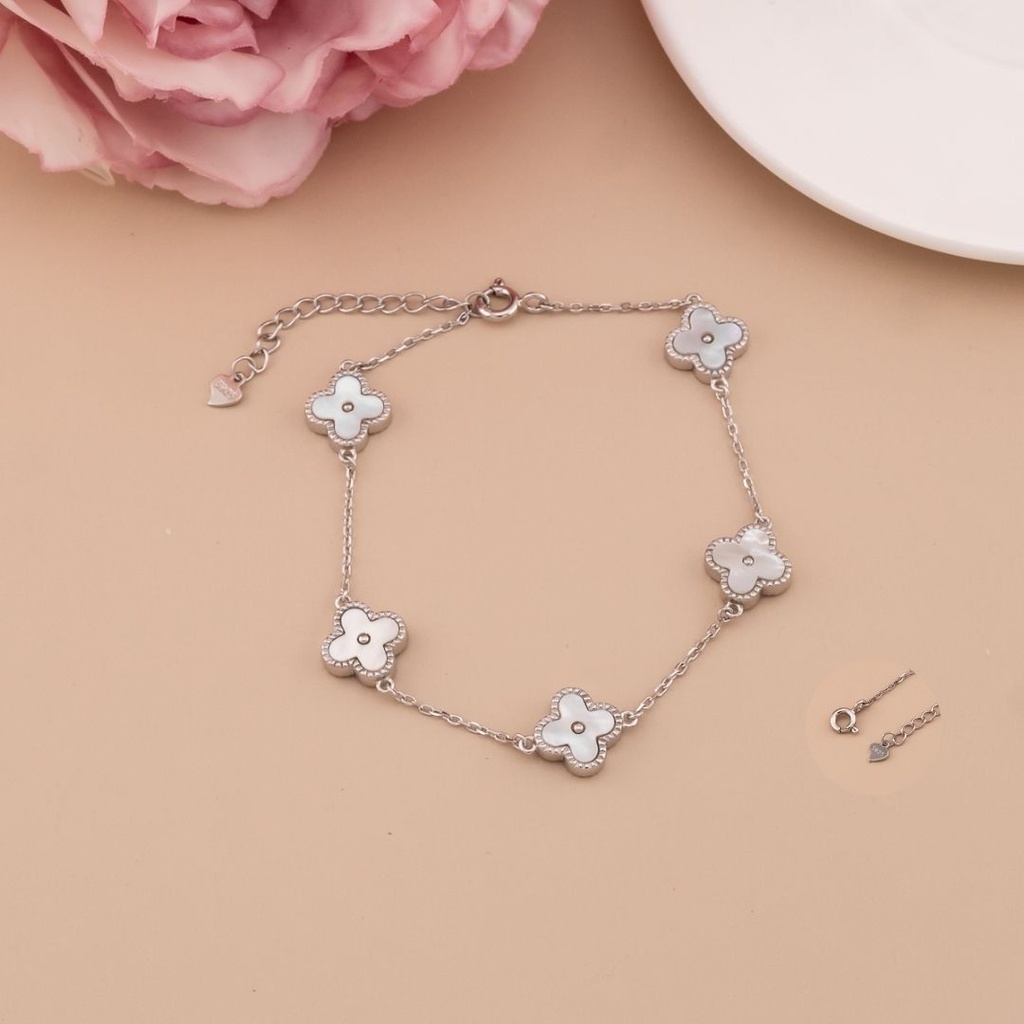 Pulsera de trebol plata 925 plat