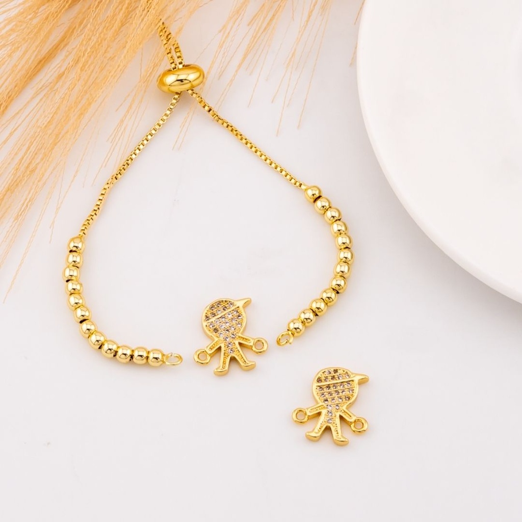 Enlace de niño con zirconias baño 18k