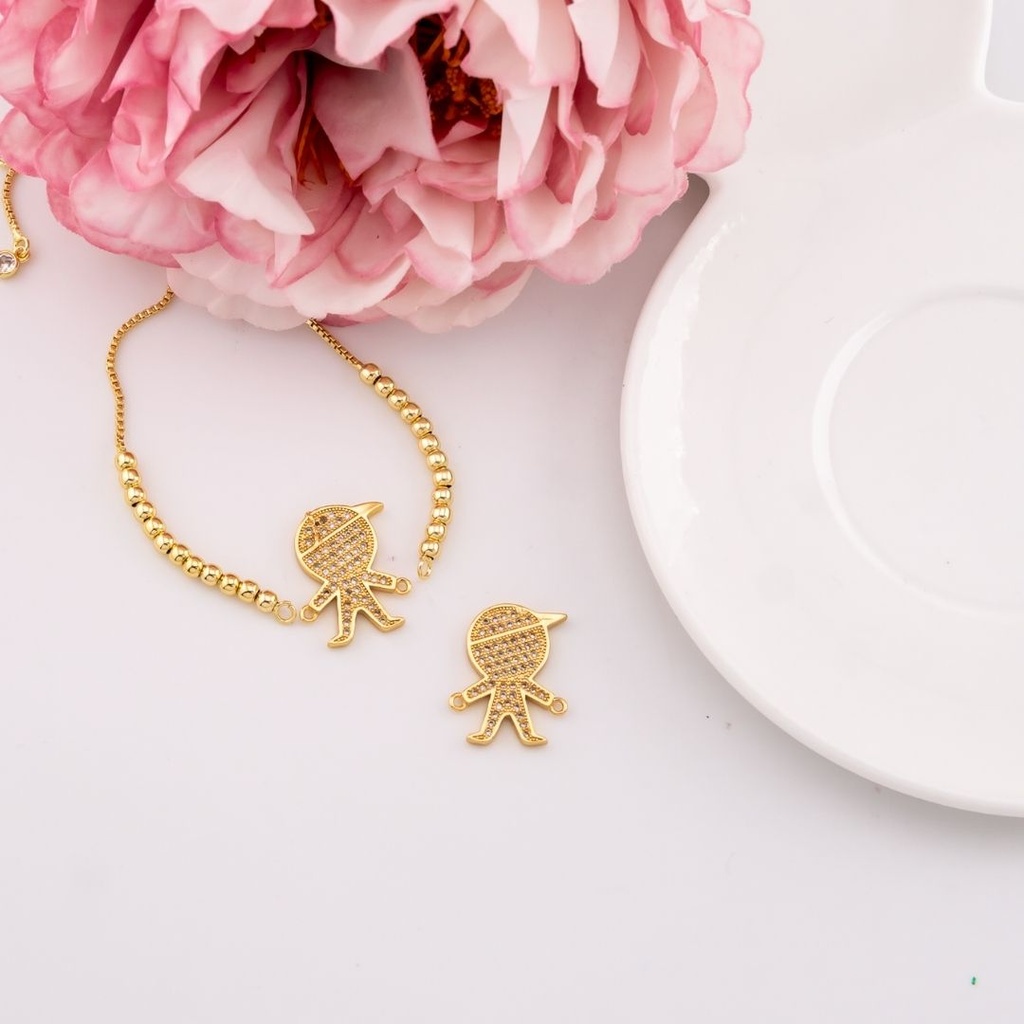 Enlace de niño con micropave baño 18k