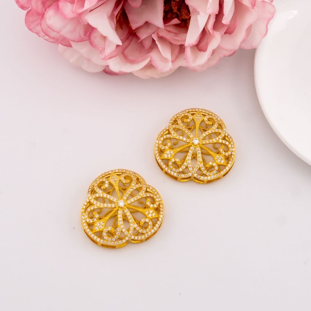 Broche fancy micropave baño 18k