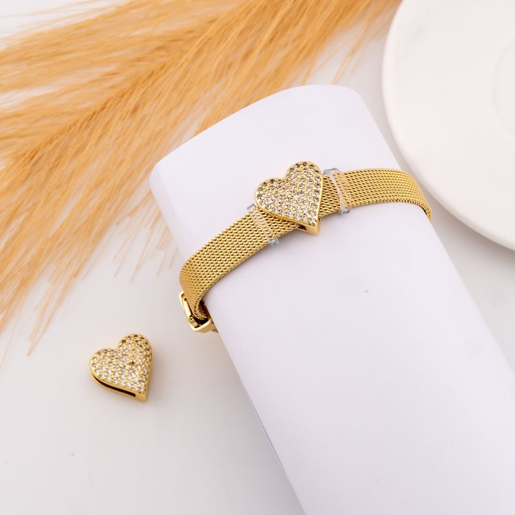 Separador de corazon con zirconias baño 18k