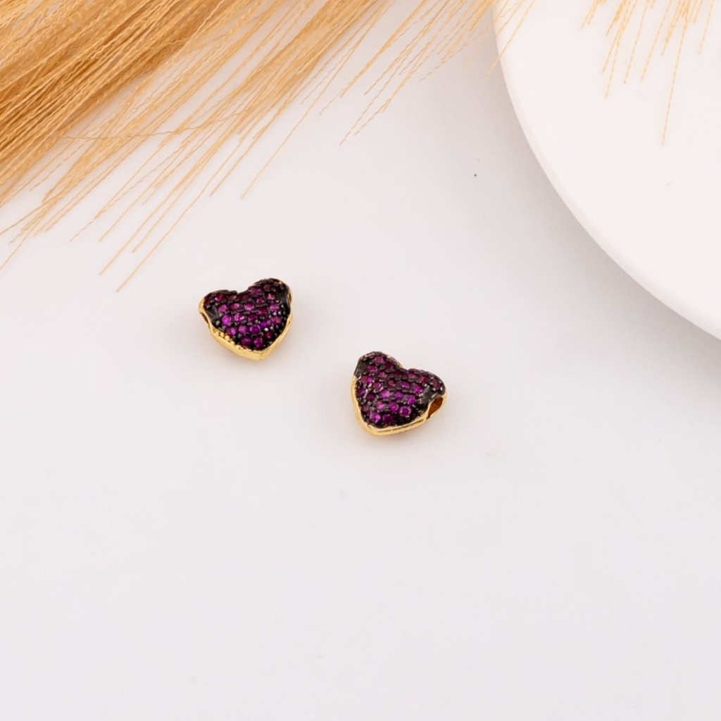 Separador de corazon con zirconias baño 18k