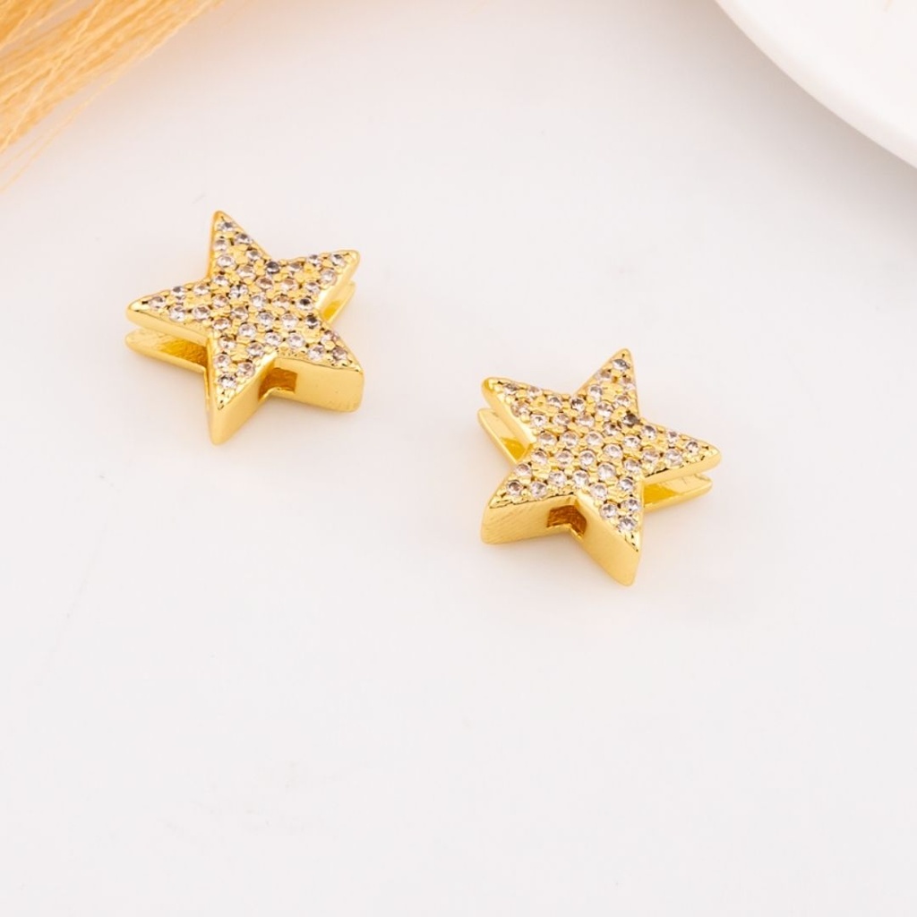 Separador de estrella con zirconias baño 18k