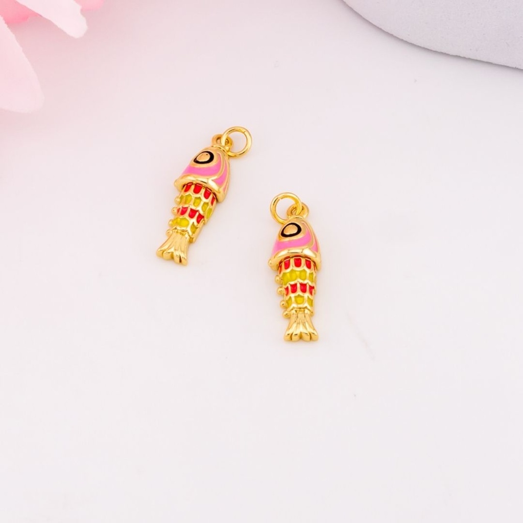 Dije de pescado esmaltado baño 18k